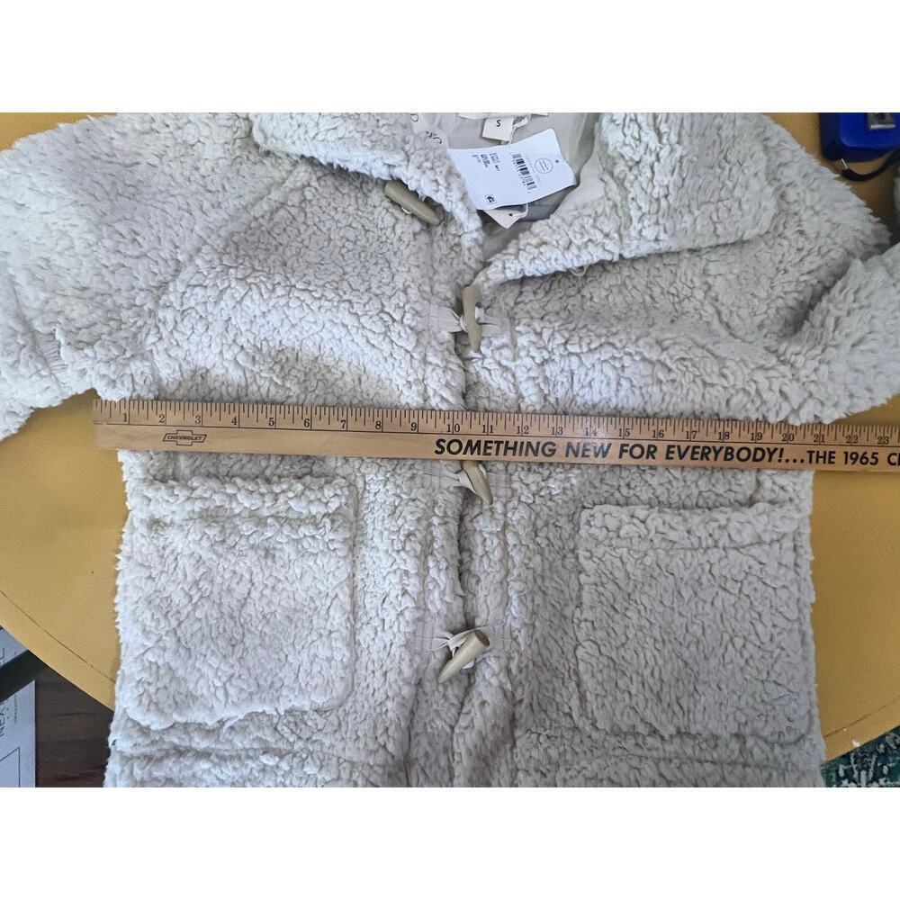 Saltwater Luxe Bexey Toggle Sherpa Jacket Jacket Natural Women's Size S NWT - Picture 6 of 7